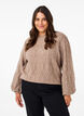 Gestrickter Pullover mit Muster und Perlen, Desert Taupe Mel., Model image number 0