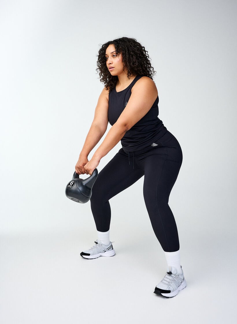 7/8-Trainingstights mit Taschen, Schwarz, Image image number 1