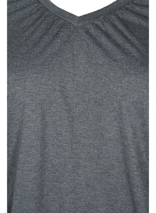 Melierte-Bluse mit langen Ärmeln und V-Ausschnitt, Scarab Mel., Packshot image number 2