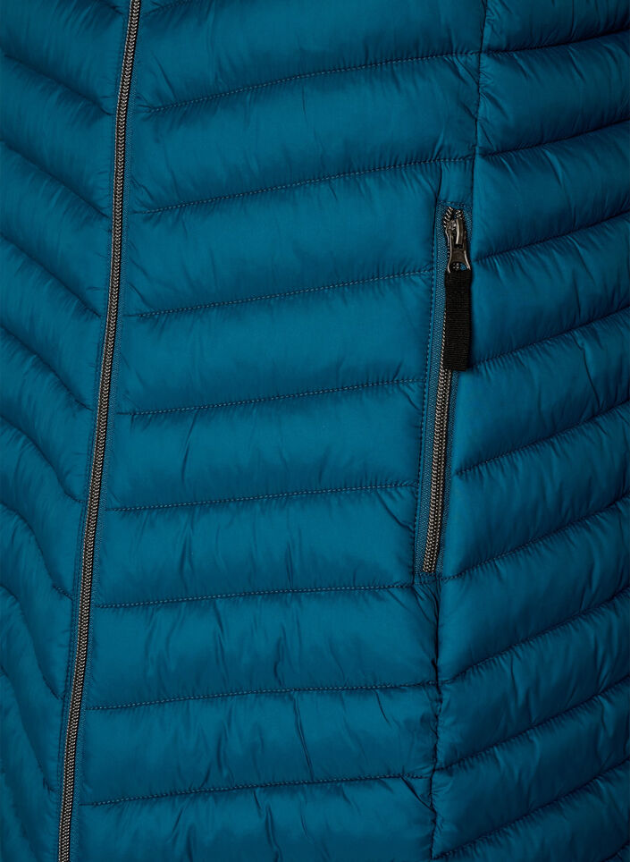 Leichte Jacke mit Taschen und abnehmbarer Kapuze, Petrol, Packshot image number 3
