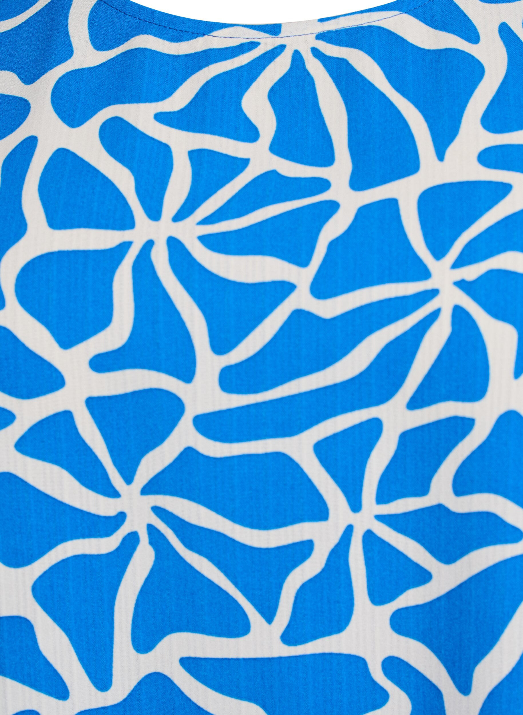 ZizziKurz&auml;rmelige Bluse mit Rundhalsausschnitt, Blau, Packshot image number 2