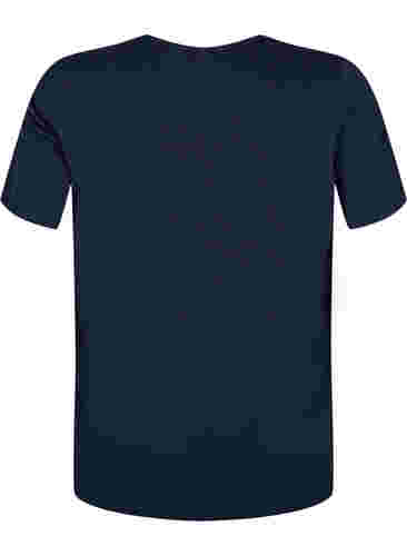 T-Shirt aus Baumwolle mit Spitzenband, Navy Blazer, Packshot image number 1