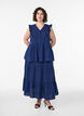 &Auml;rmellose Bluse aus Baumwoll-Musselin mit R&uuml;schen, Blau, Model image number 1