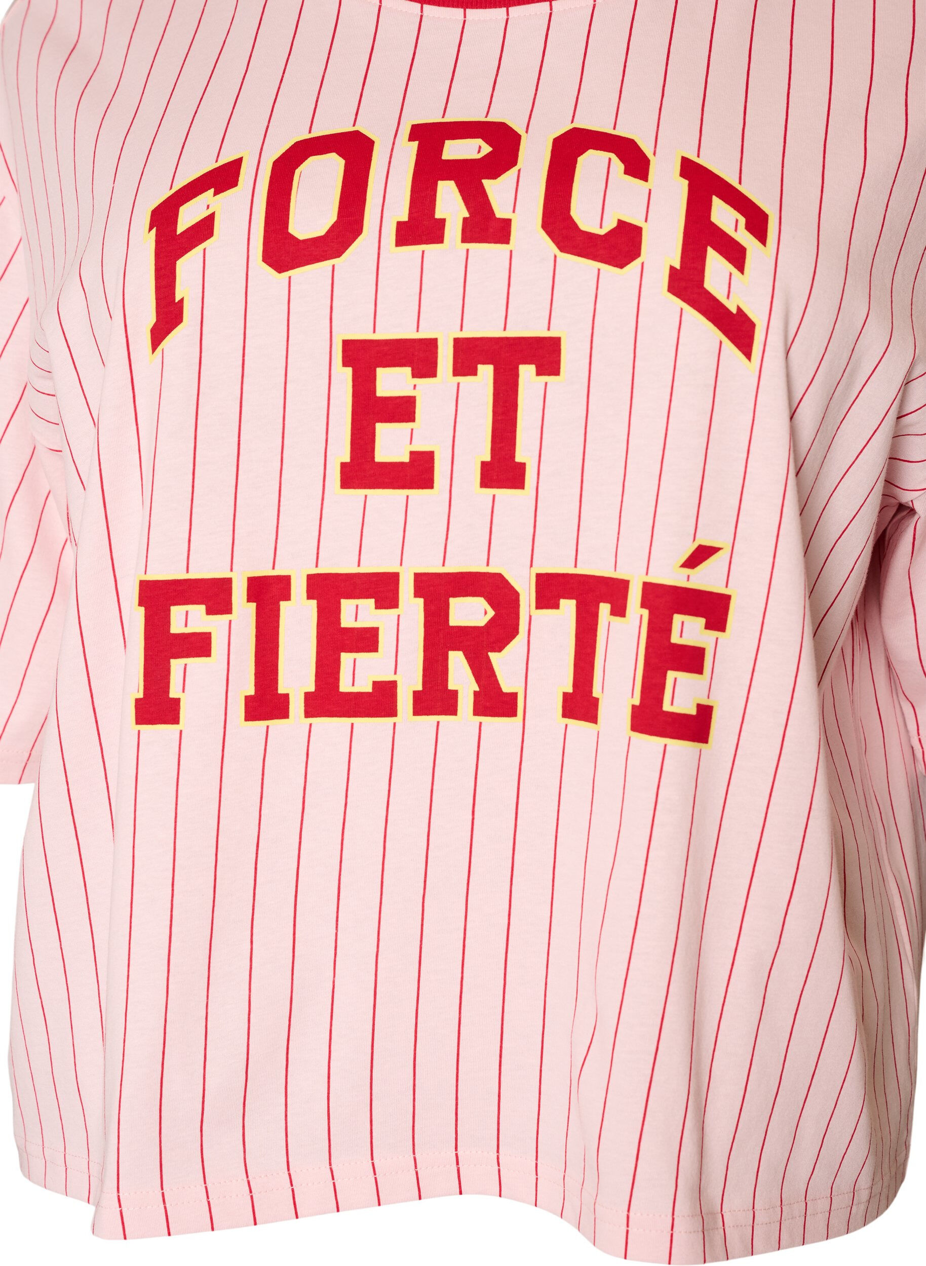 ZizziBoxy T-Shirt mit Streifen und Statement-Print, Rot, Packshot image number 2