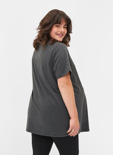 Kurzarm Umstands-T-Shirt aus Baumwolle, Dark Grey Melange, Model image number 1