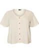 Strukturierte Bluse aus Baumwolle mit Knopfleiste, Vanille, Packshot image number 0