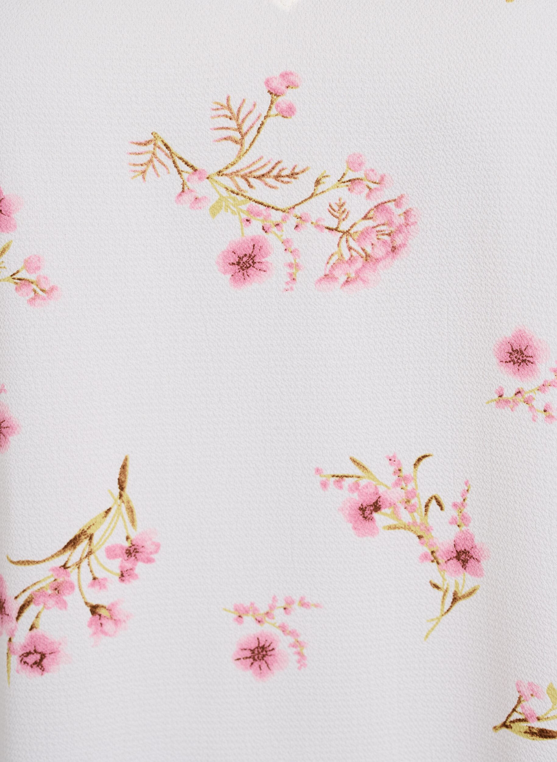 ZizziBedrucktes Oberteil mit V-Ausschnitt, Wei&szlig;, Packshot image number 2