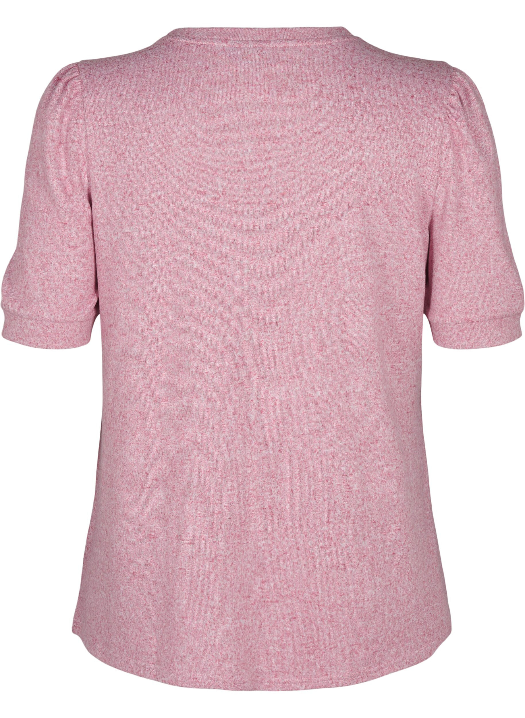 ZizziBluse mit Knopfdetail und kurzen Puff&auml;rmeln, Rot, Packshot image number 1