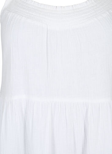 Einfarbiges Trägerkleid aus Baumwolle, Bright White, Packshot image number 2