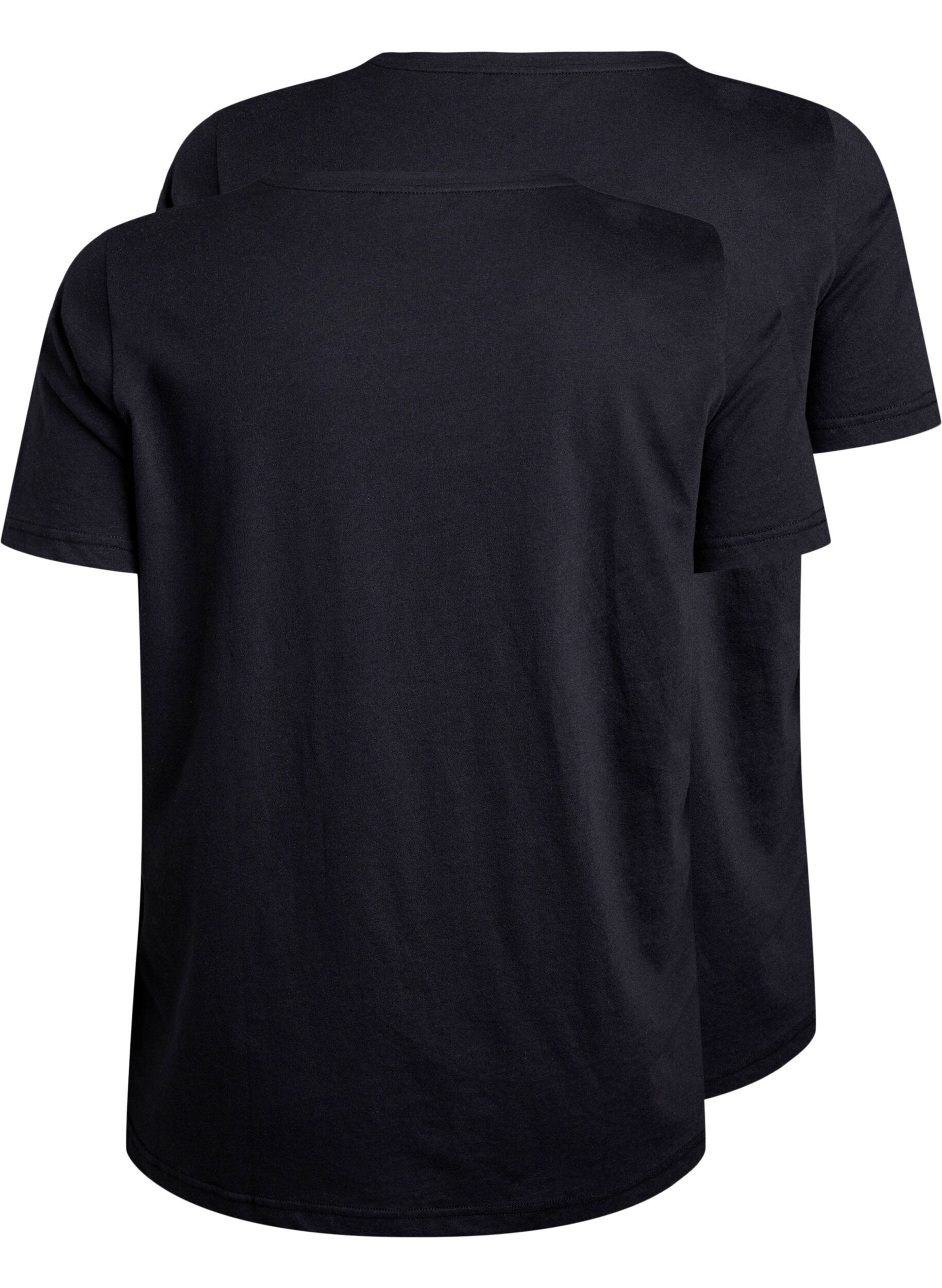 ZizziFLASH - 2er-Pack T-Shirts mit Rundhalsausschnitt, Black/Black, Packshot image number 1