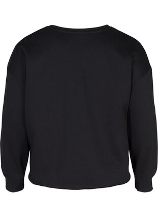 Cropped Sweatshirt mit Rundhals, Black, Packshot image number 1