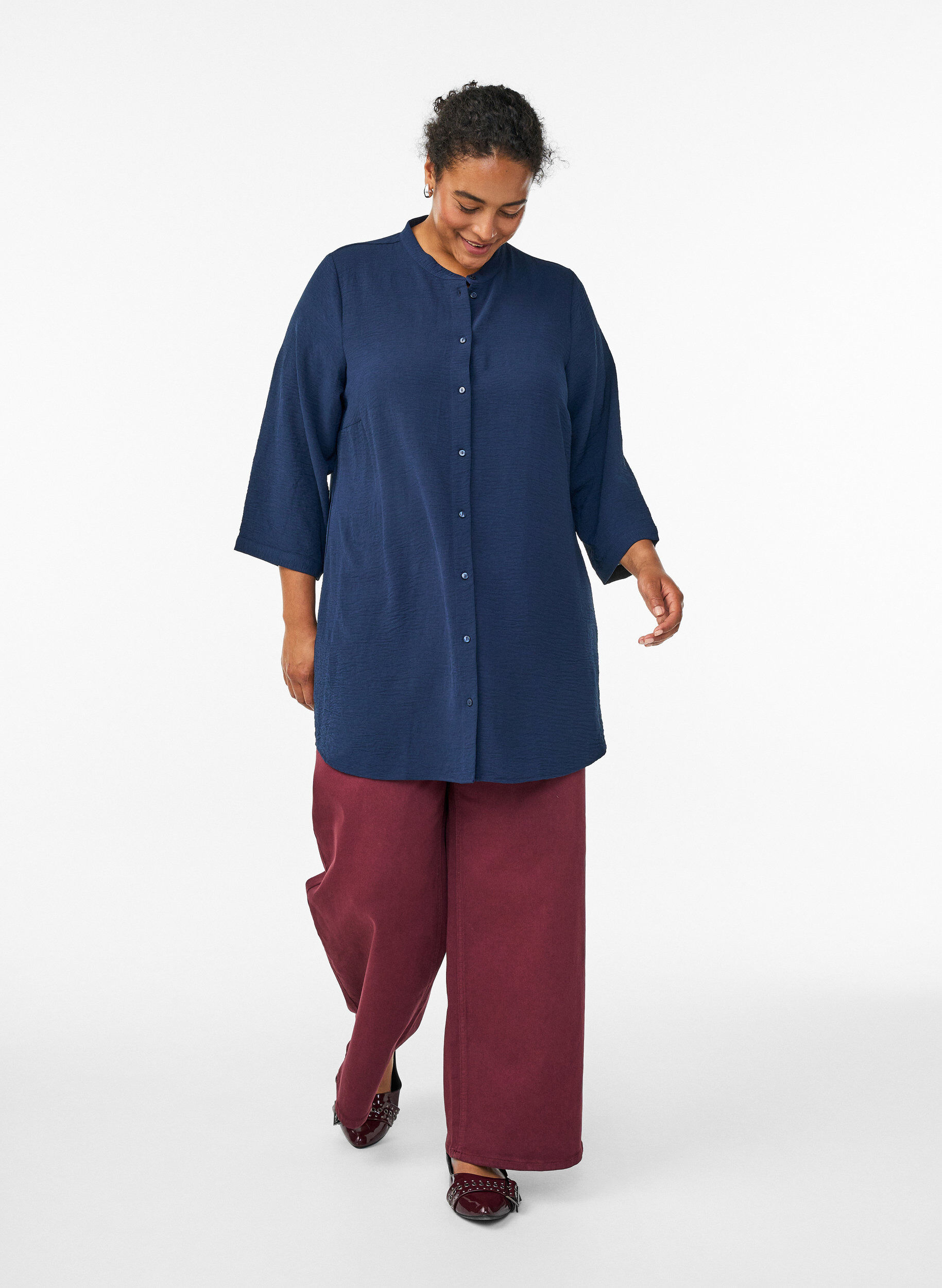 ZizziTunika mit 3/4-&Auml;rmeln, Blau, Model image number 1