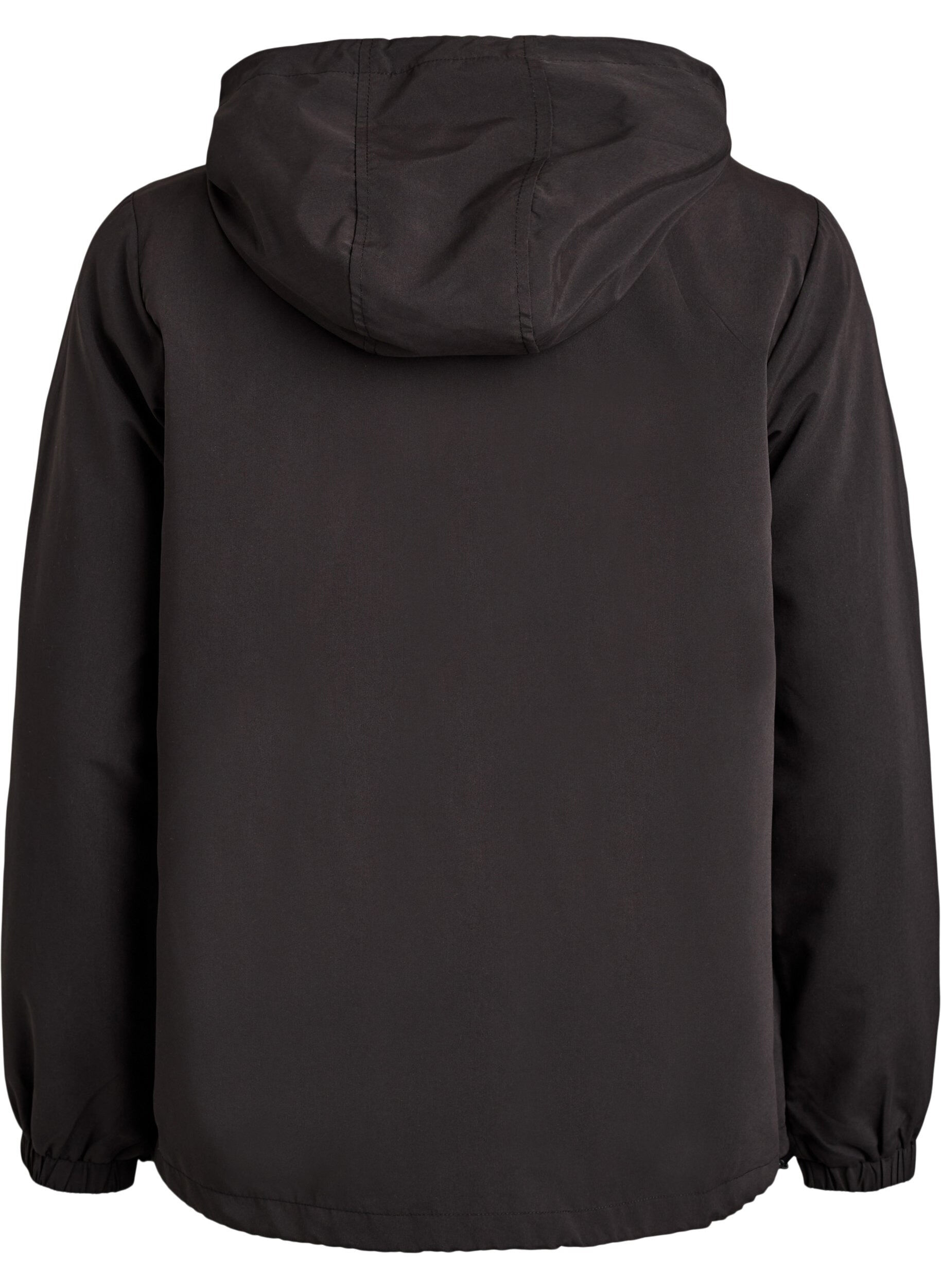 ZizziLeichte Jacke mit Kapuze und Rei&szlig;verschluss, Schwarz, Packshot image number 1