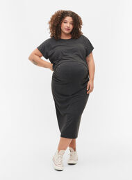 Meliertes Schwangerschaftsset, Black Melange, Model