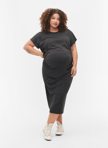 Meliertes Schwangerschaftsset, Black Melange, Model image number 0
