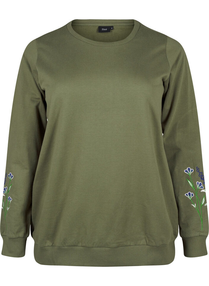 Sweatshirt mit Blumenstickereien, D. L. Green W. emb., Packshot image number 0