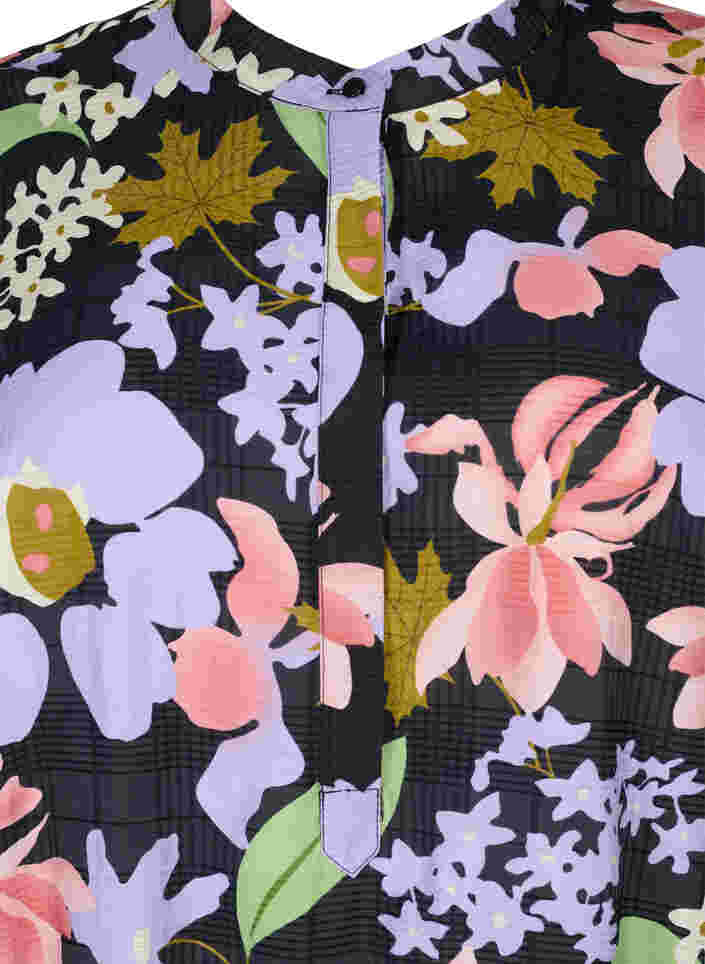 Tunika mit Blumenmuster aus Viskose, Purple Green Flower, Packshot image number 2