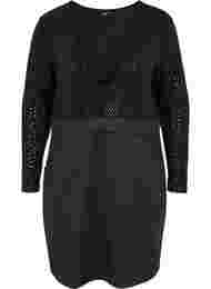Eng anliegendes Kleid mit Glitzerstruktur, Black, Packshot