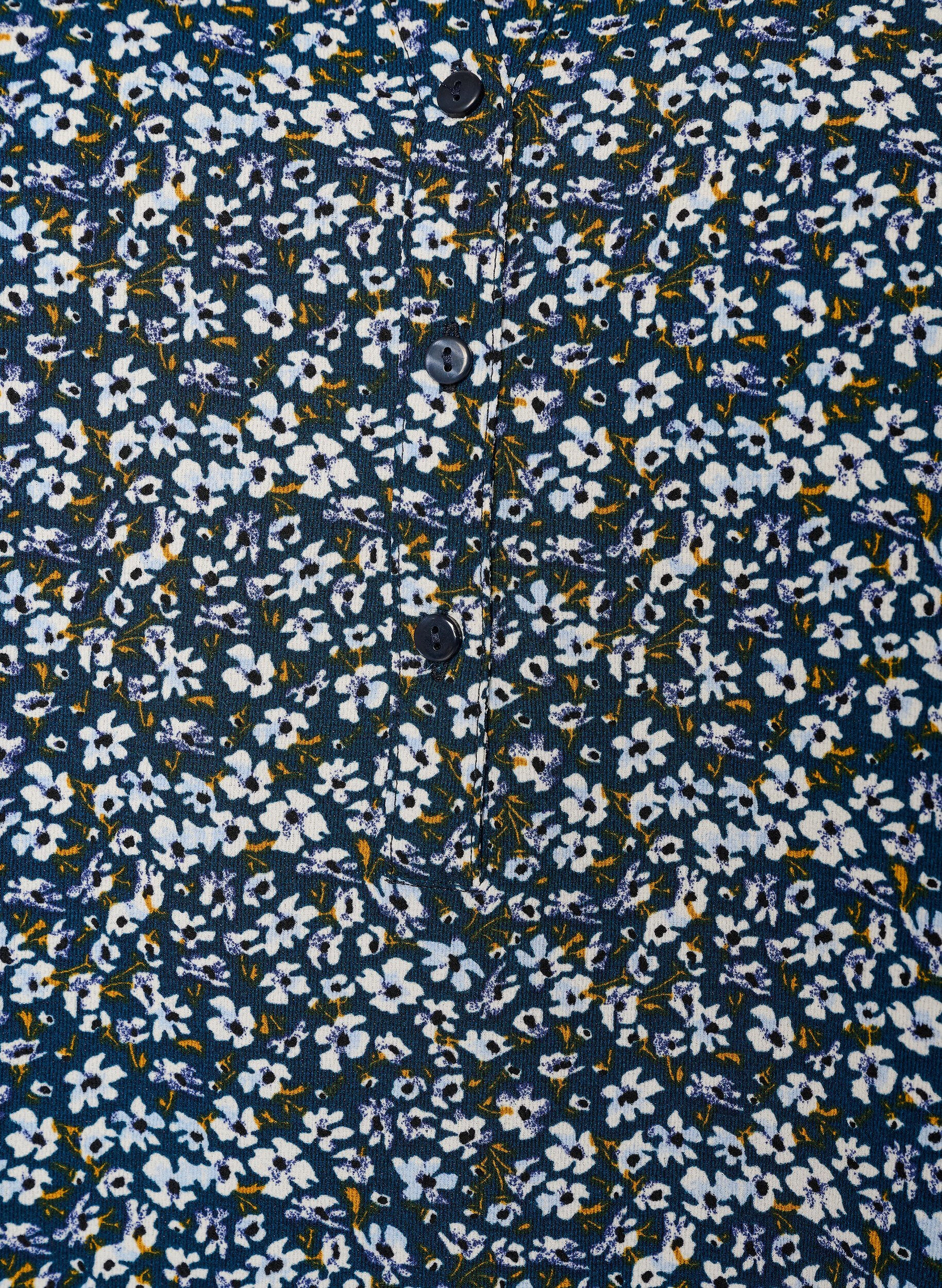 ZizziBluse mit kurzen &Auml;rmeln und V-Ausschnitt, Blau, Packshot image number 2