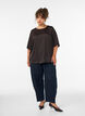 Bluse aus Satin mit ellenbogenlangen &Auml;rmeln, Braun, Model image number 1