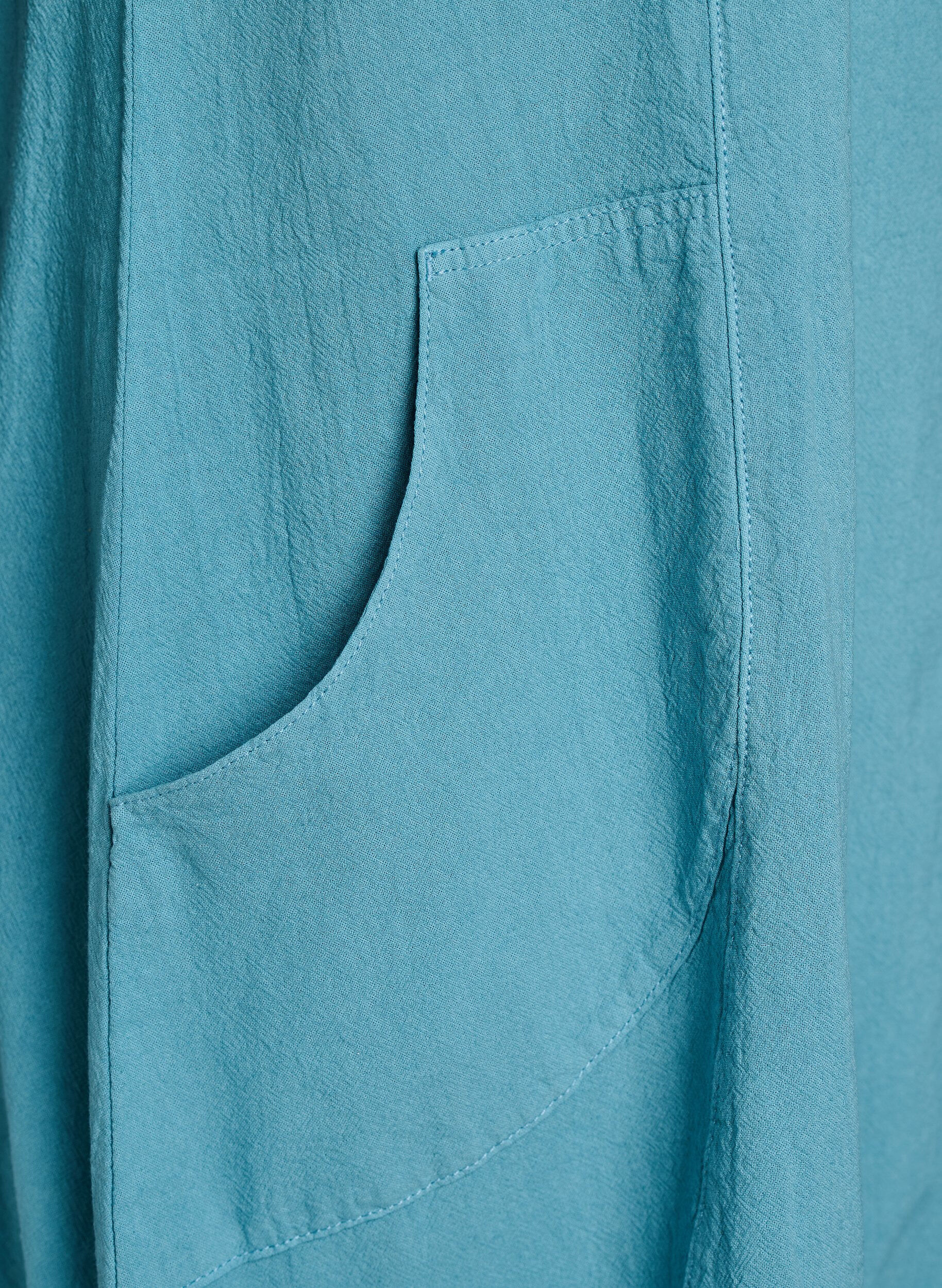 ZizziKurzarm Kleid aus Baumwolle, Blau, Packshot image number 3