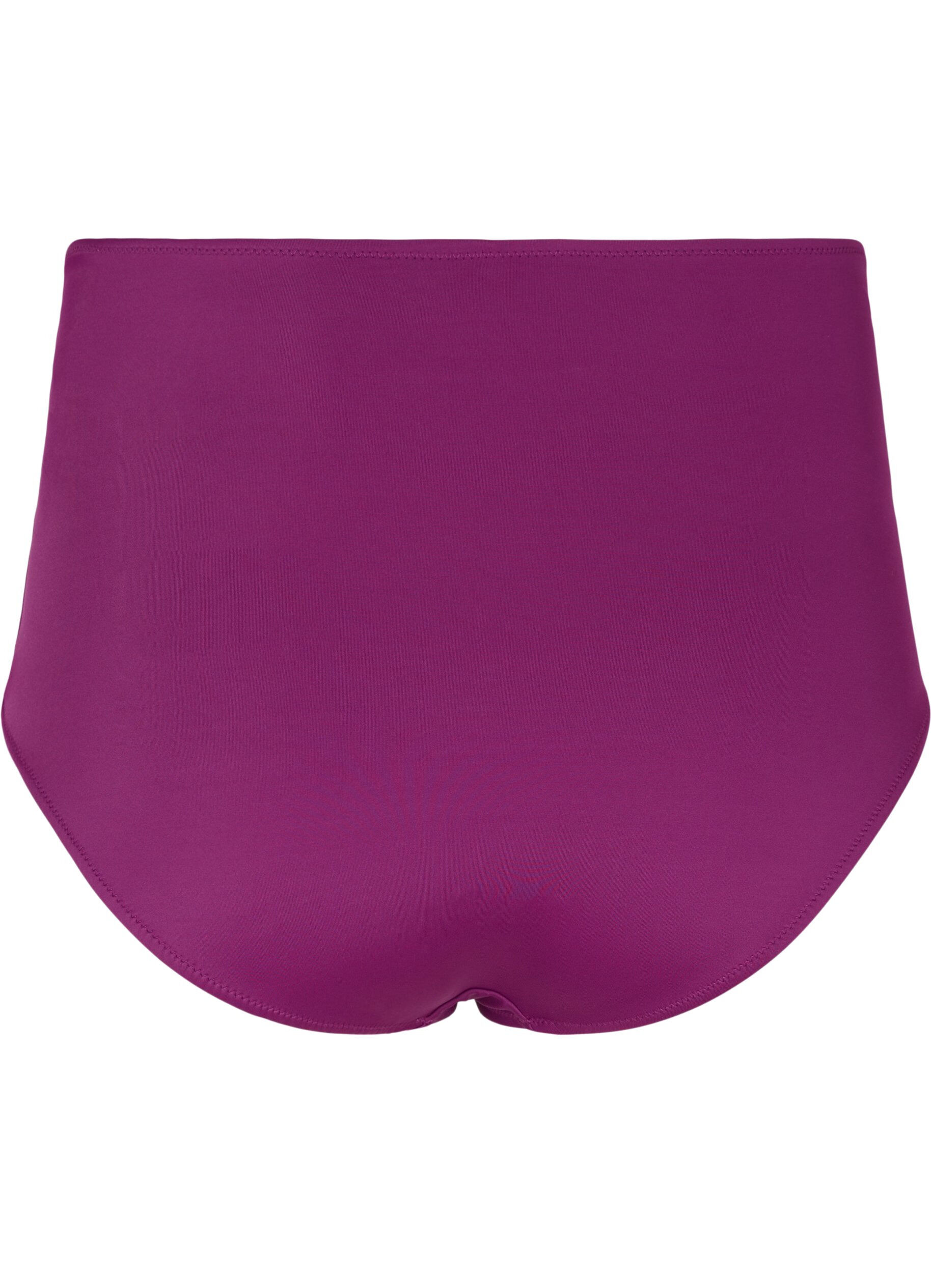 ZizziHochtailliertes Bikini-Unterteil mit R&uuml;schen, Dark Purple, Packshot image number 1