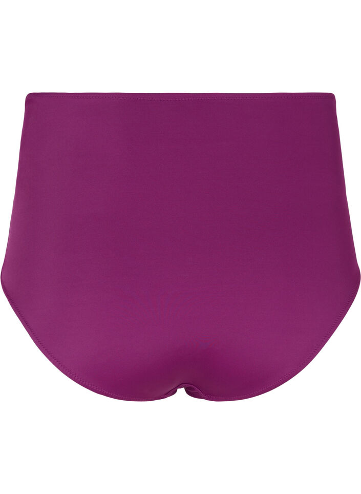 Hochtailliertes Bikini-Unterteil mit Rüschen, Dark Purple, Packshot image number 1