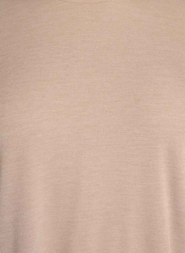 Bluse aus Jersey mit 3/4-&Auml;rmeln, Beige, Packshot image number 2