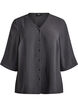 Bluse mit V-Ausschnitt und 3/4-&Auml;rmeln, Grau, Packshot image number 0