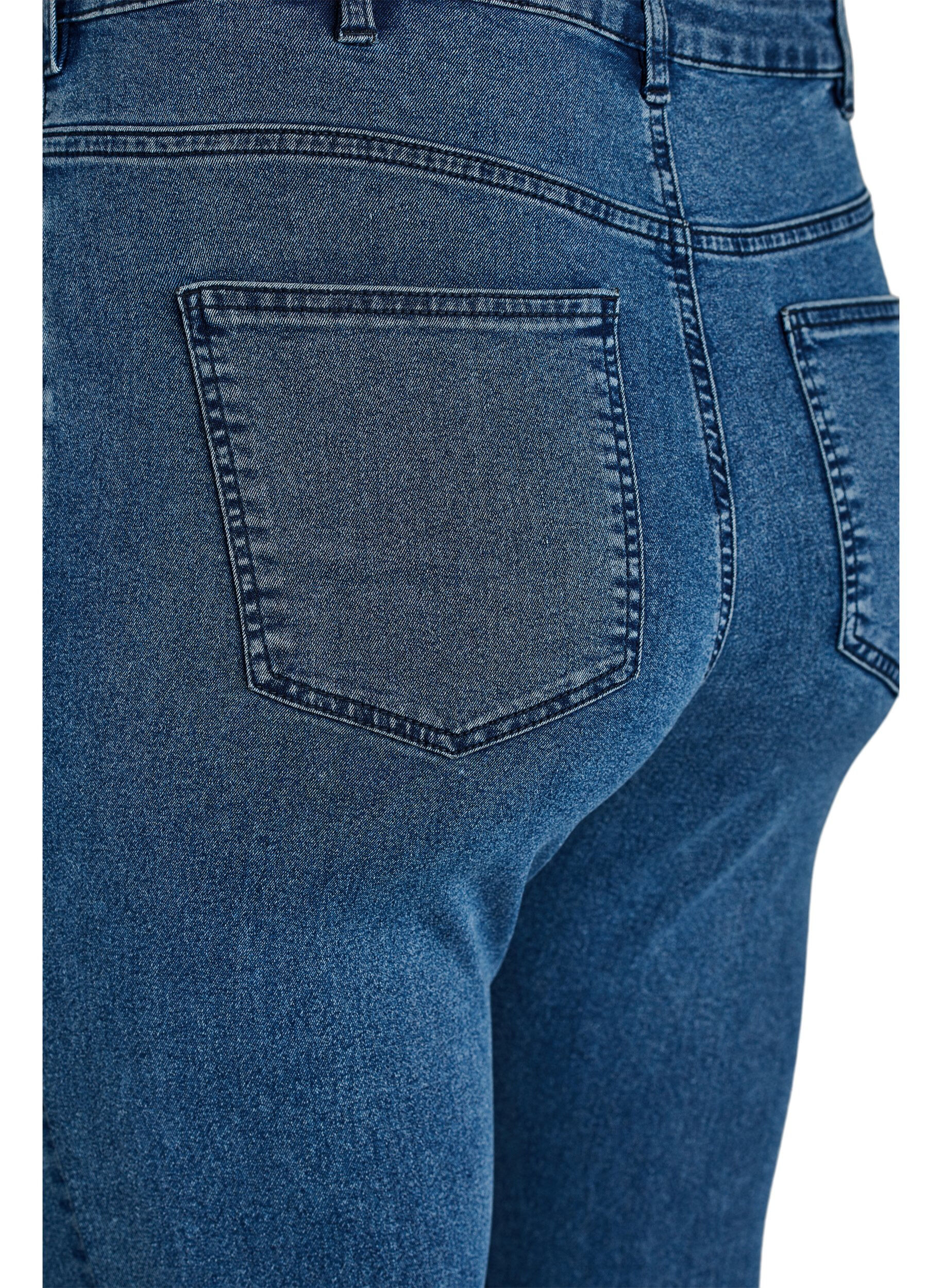 ZizziAmy Super Slim Fit Jeans mit hoher Taille, Blau, Packshot image number 3