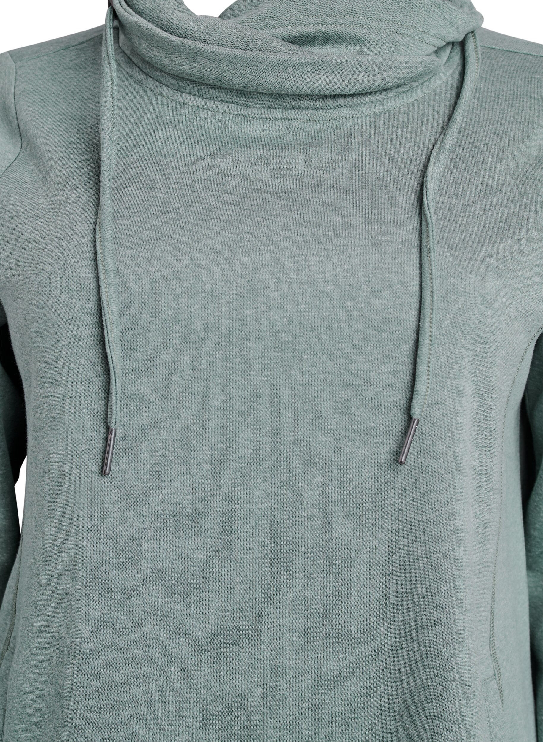 ZizziKurzes Sweatshirtkleid mit Stehkragen und Taschen, Gr&uuml;n, Packshot image number 2