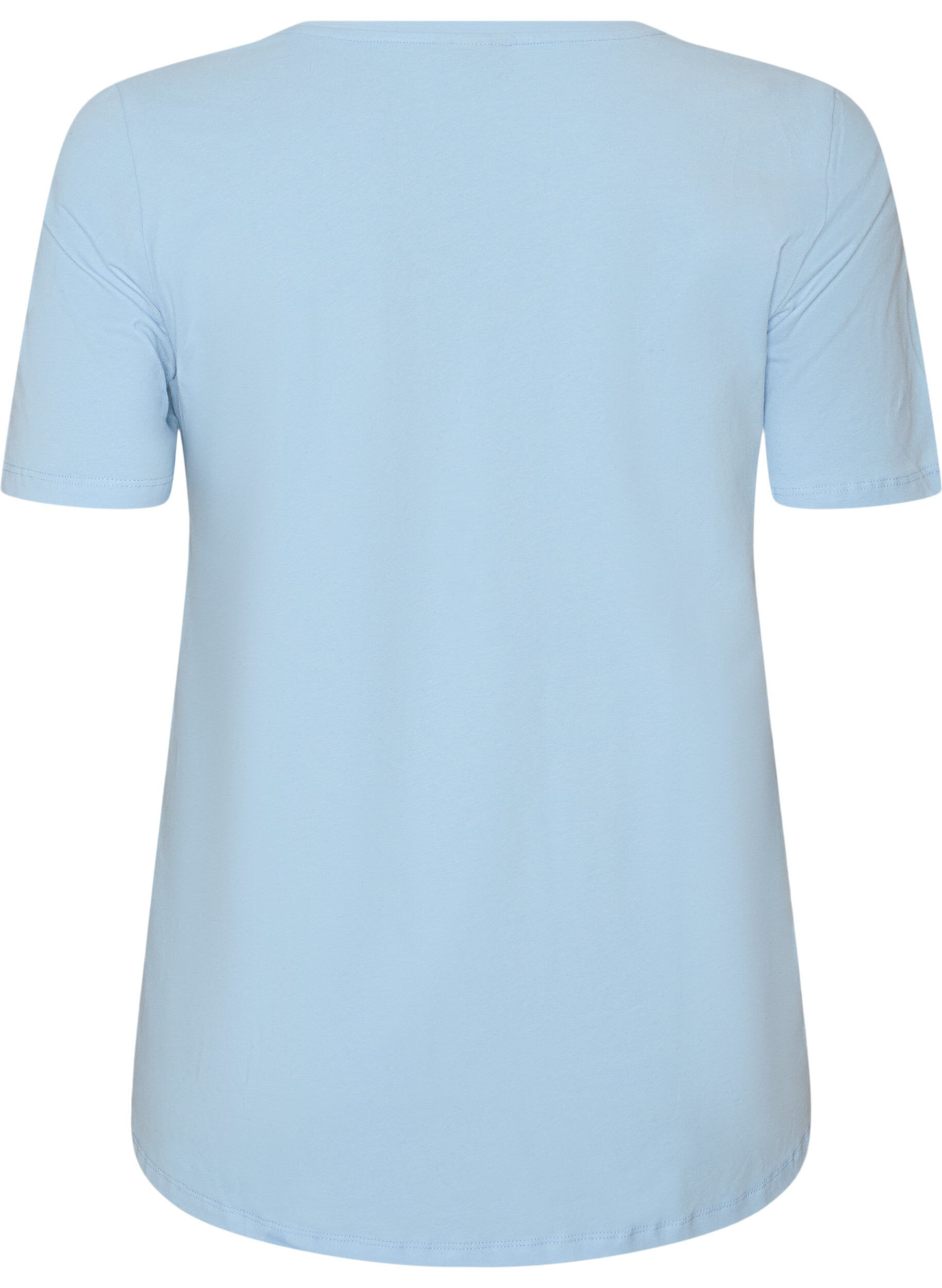 ZizziEinfarbiges basic T-Shirt aus Baumwolle, Blau, Packshot image number 1