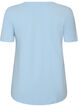 Einfarbiges basic T-Shirt aus Baumwolle, Blau, Packshot image number 1