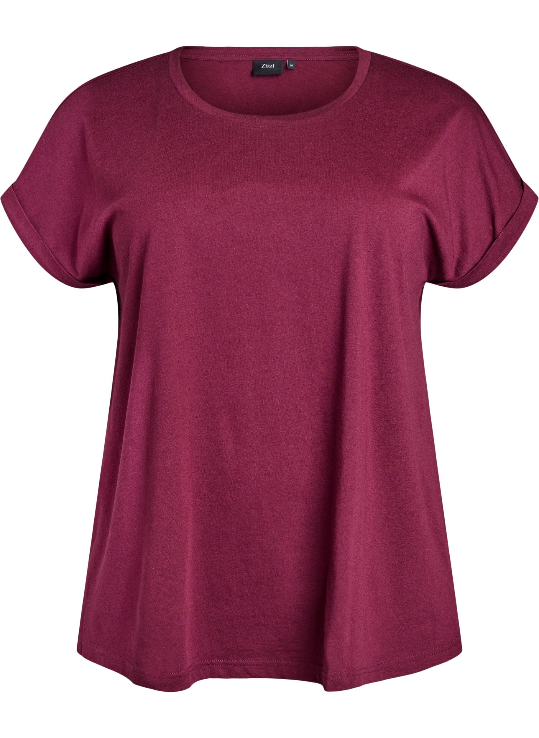 ZizziKurz&auml;rmeliges T-Shirt aus einer Baumwollmischung, Rot, Packshot image number 0