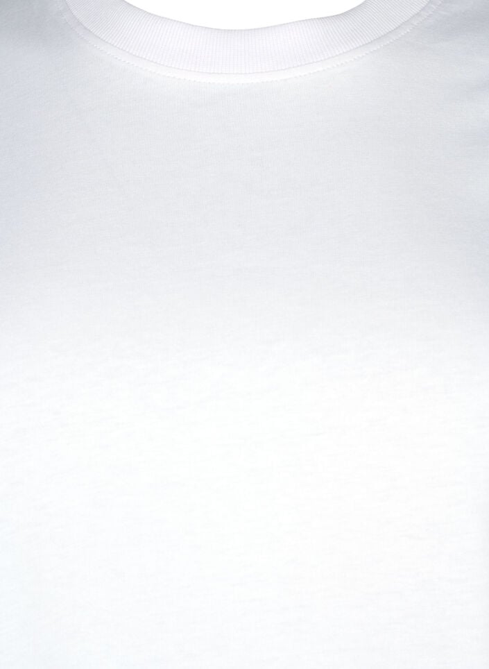 Basic-T-Shirt aus Baumwolle mit Rundhalsausschnitt, Weiß, Packshot