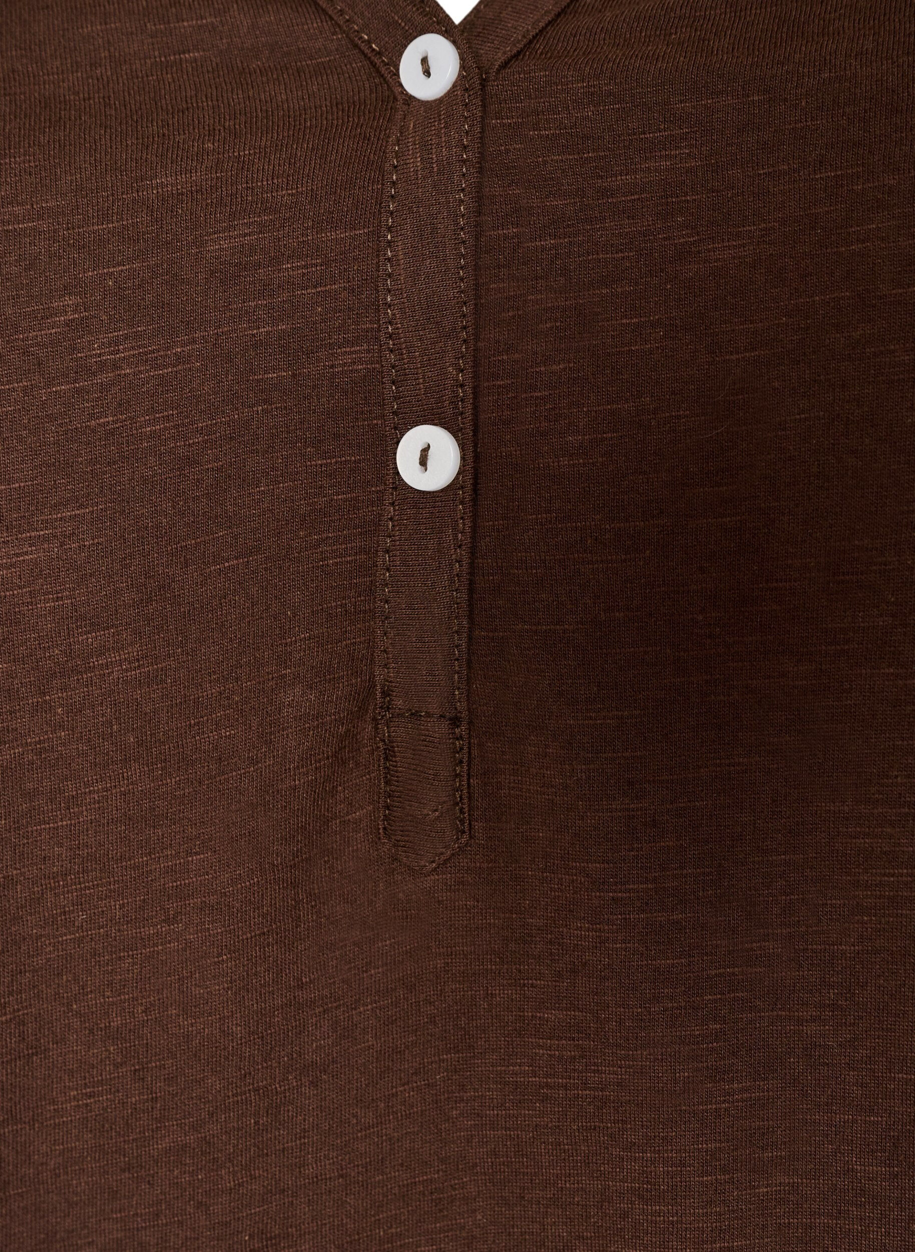ZizziT-Shirt mit Knopfleiste, Braun, Packshot image number 2