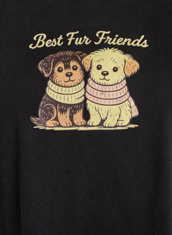 T-Shirt mit Hundeprint und Wasch-Optik, Grau, Packshot image number 2