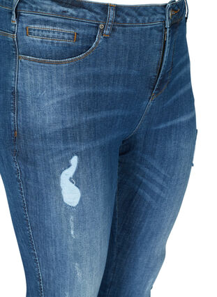 Amy Jeans mit Schlitzdetails, Blue denim, Packshot image number 2
