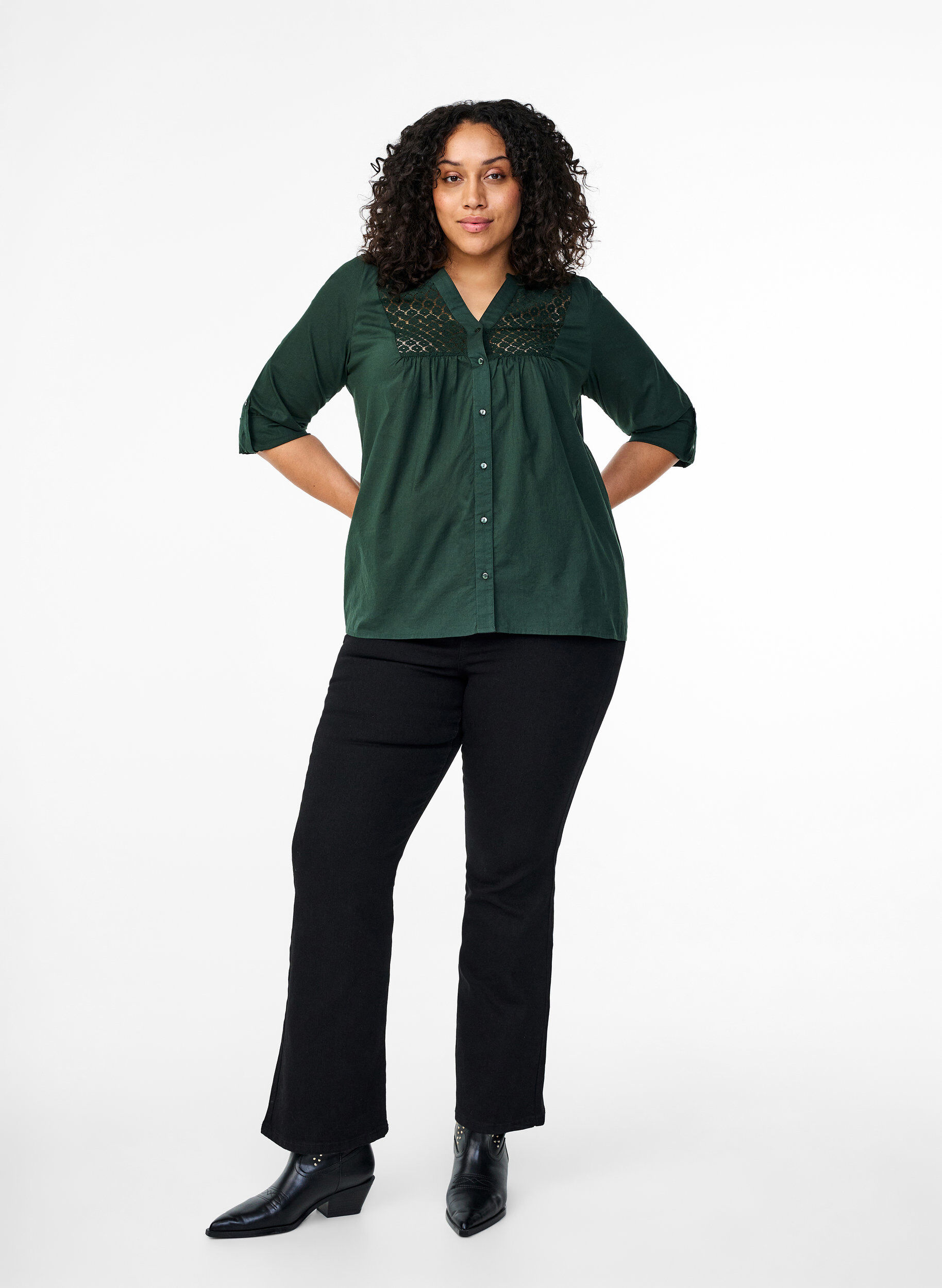 ZizziFLASH - Shirt mit H&auml;keldetail, Scarab, Model image number 2