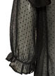 Transparente Hemdbluse mit Punkten und R&uuml;schendetails, Schwarz, Packshot image number 3