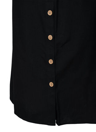 Baumwollkleid mit 3/4-Ärmeln und Knöpfen, Black, Packshot image number 3