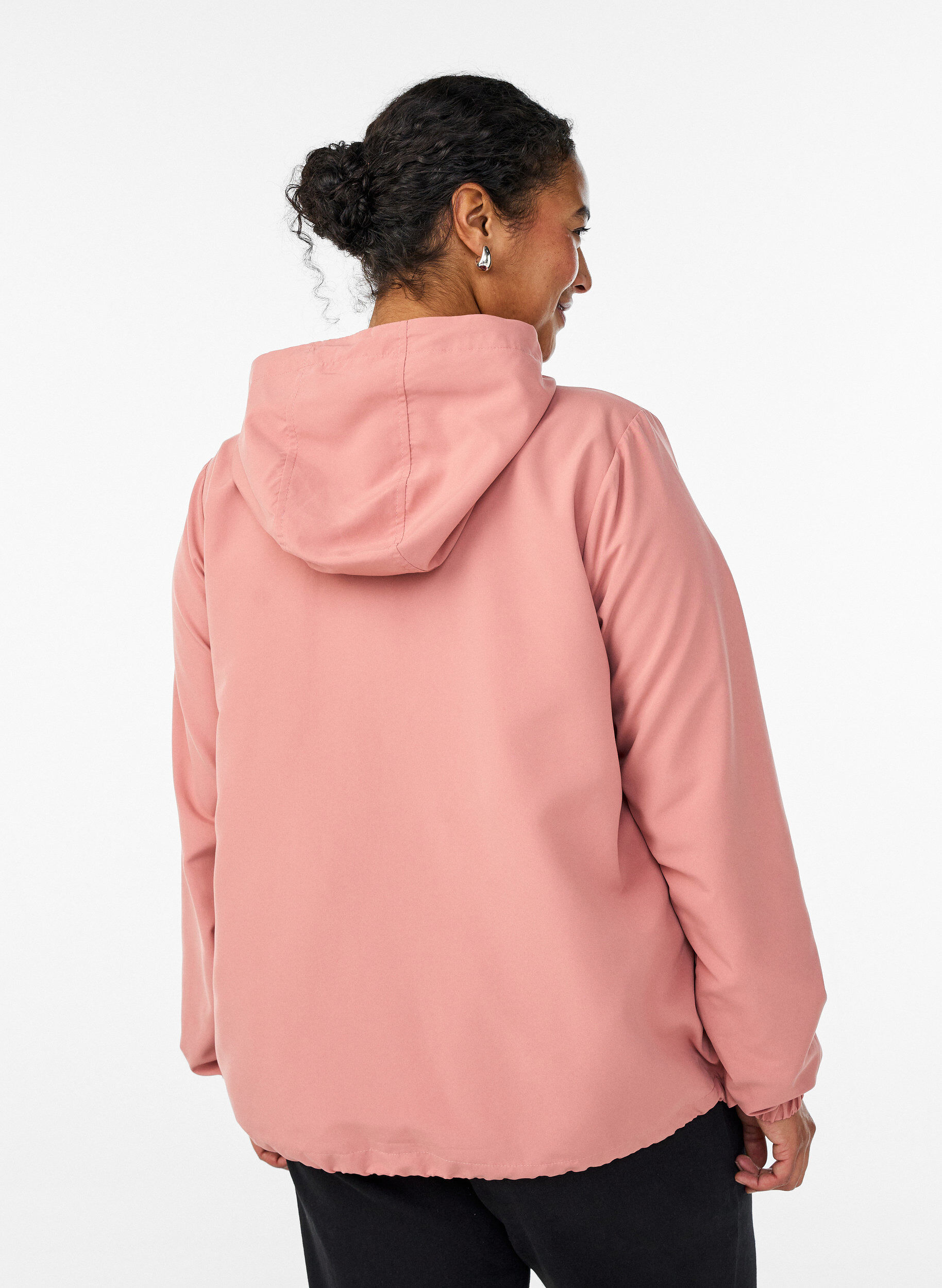 ZizziLeichte Jacke mit Kapuze und Rei&szlig;verschluss, Rot, Model image number 2