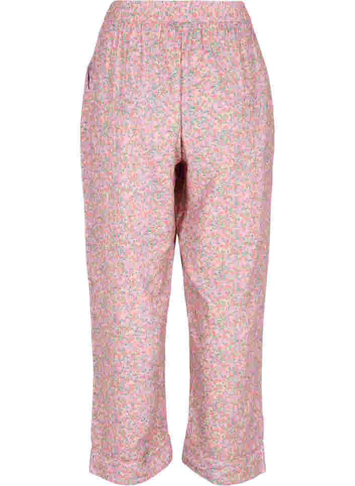 Pyjamahose aus Baumwolle mit Blumenmuster, Powder Pink, Packshot image number 1
