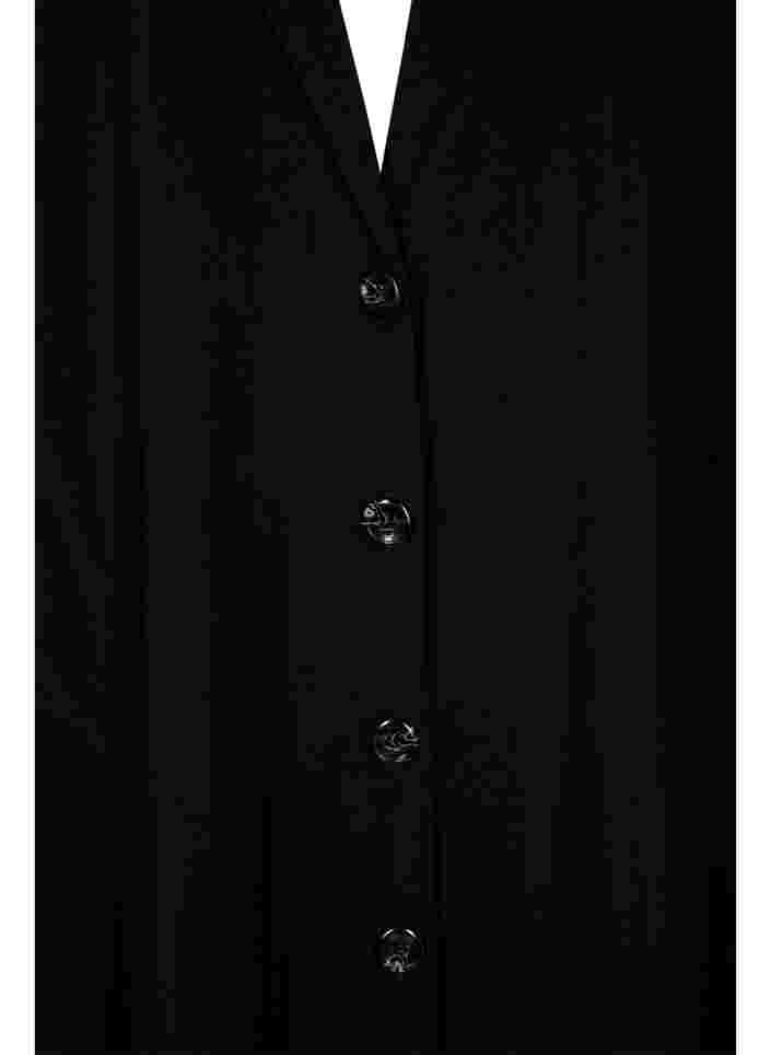 Langes kurzärmeliges Viskosehemd, Black, Packshot image number 2