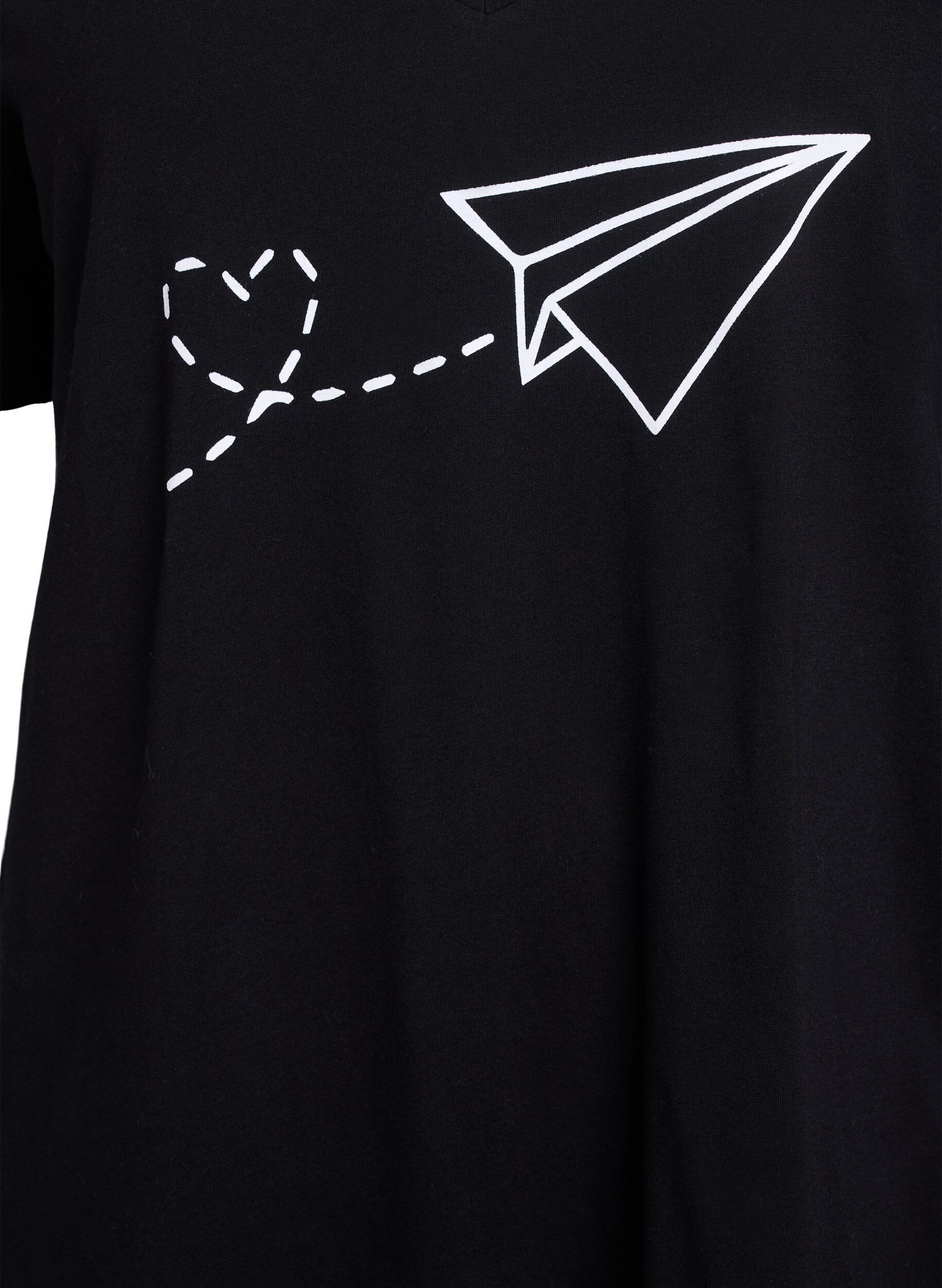 ZizziOrganische Baumwoll-Nachthemd mit V-Ausschnitt, , Packshot image number 2