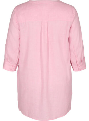 Hemdbluse mit V-Ausschnitt und Taschen, Cameo Pink, Packshot image number 1