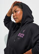 Hoodie mit Rei&szlig;verschluss und Brustprint, Schwarz, Model image number 3