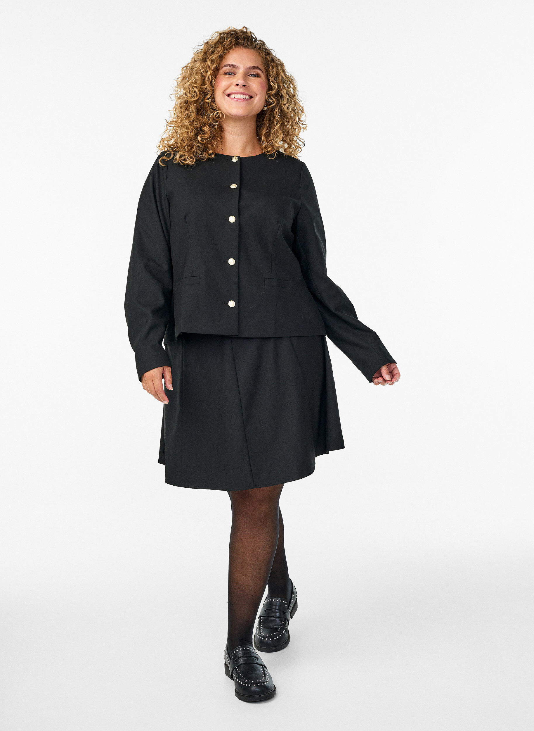 ZizziKurzer A-Linien-Rock, Schwarz, Model image number 1