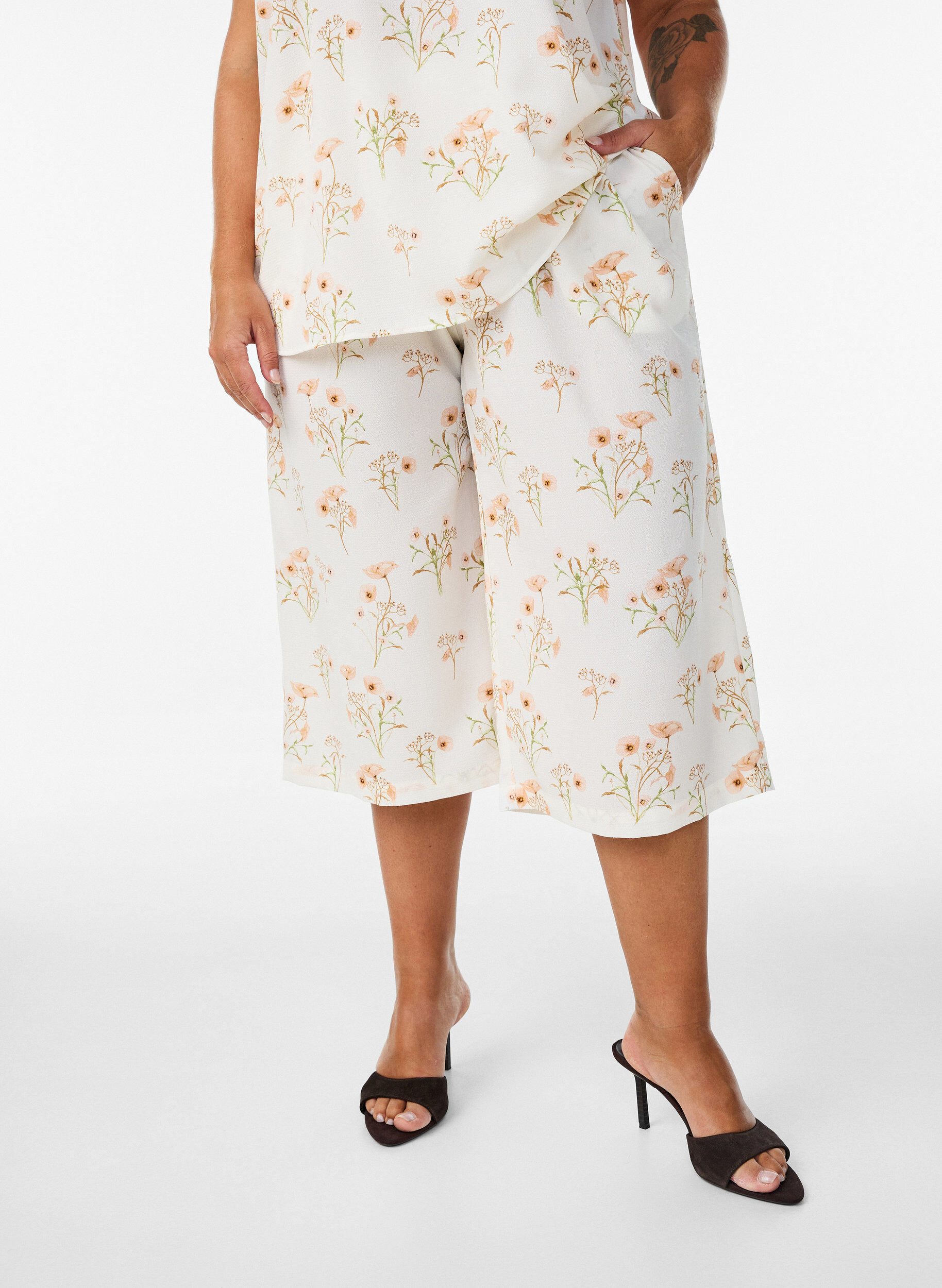 ZizziCulotte-Hose mit Print, Vanille, Model image number 2