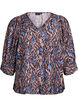 Bluse mit V-Ausschnitt und 3/4-Ärmeln, Blau, Packshot image number 0